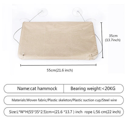 Elevated Cat Bed Hammock - Window Seat for Cats and Kittens, Supports Up to 20kg, Ideal for Winter Use