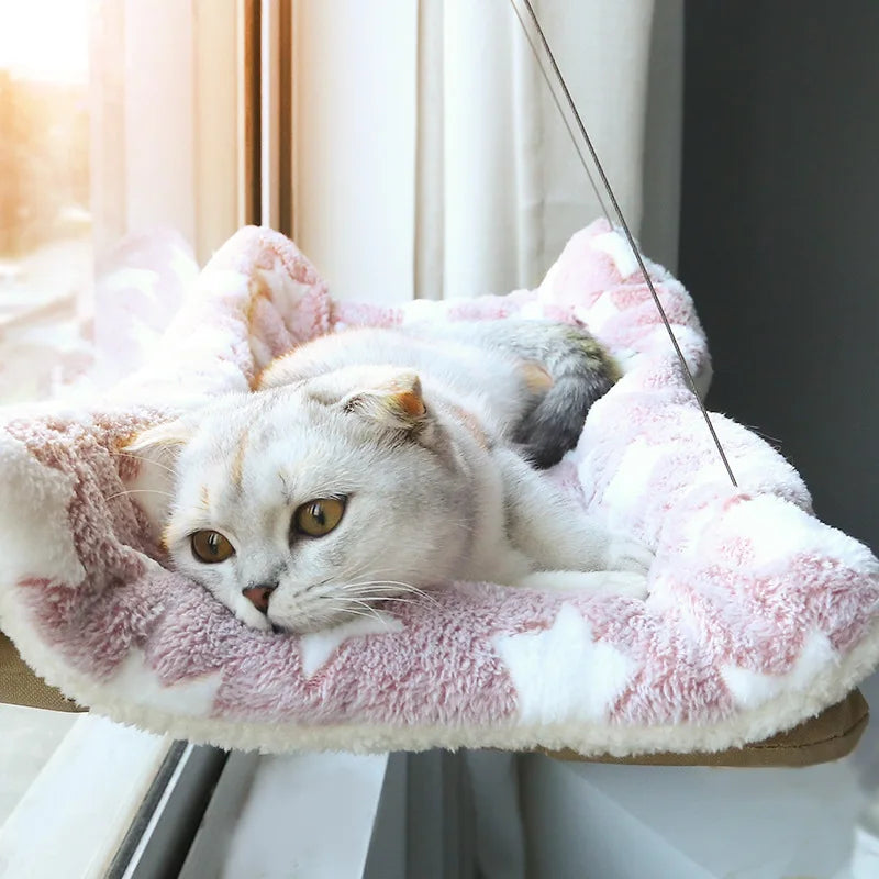 Elevated Cat Bed Hammock - Window Seat for Cats and Kittens, Supports Up to 20kg, Ideal for Winter Use