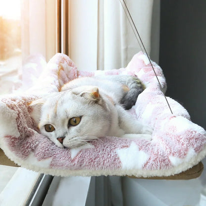 Elevated Cat Bed Hammock - Window Seat for Cats and Kittens, Supports Up to 20kg, Ideal for Winter Use