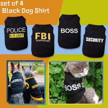 Funny Dog Shirt 4-Pack | Small Dog Clothes Set with Playful Designs
