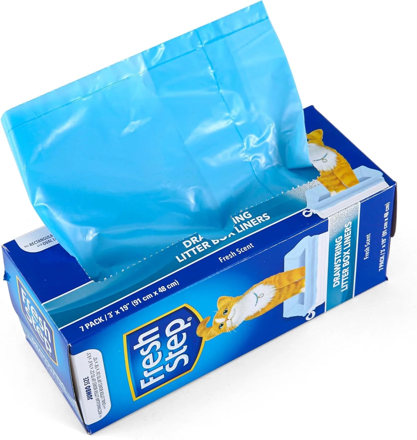 Heavy-Duty Drawstring Litter Box Liners | 7-Pack Jumbo Size for Easy Cleanup