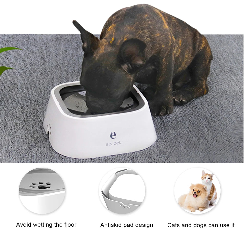  Pet Floating Water Bowl | Spill-Proof Design with Slow-Feed Technology