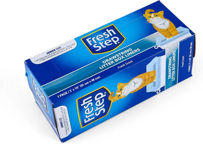 Heavy-Duty Drawstring Litter Box Liners | 7-Pack Jumbo Size for Easy Cleanup