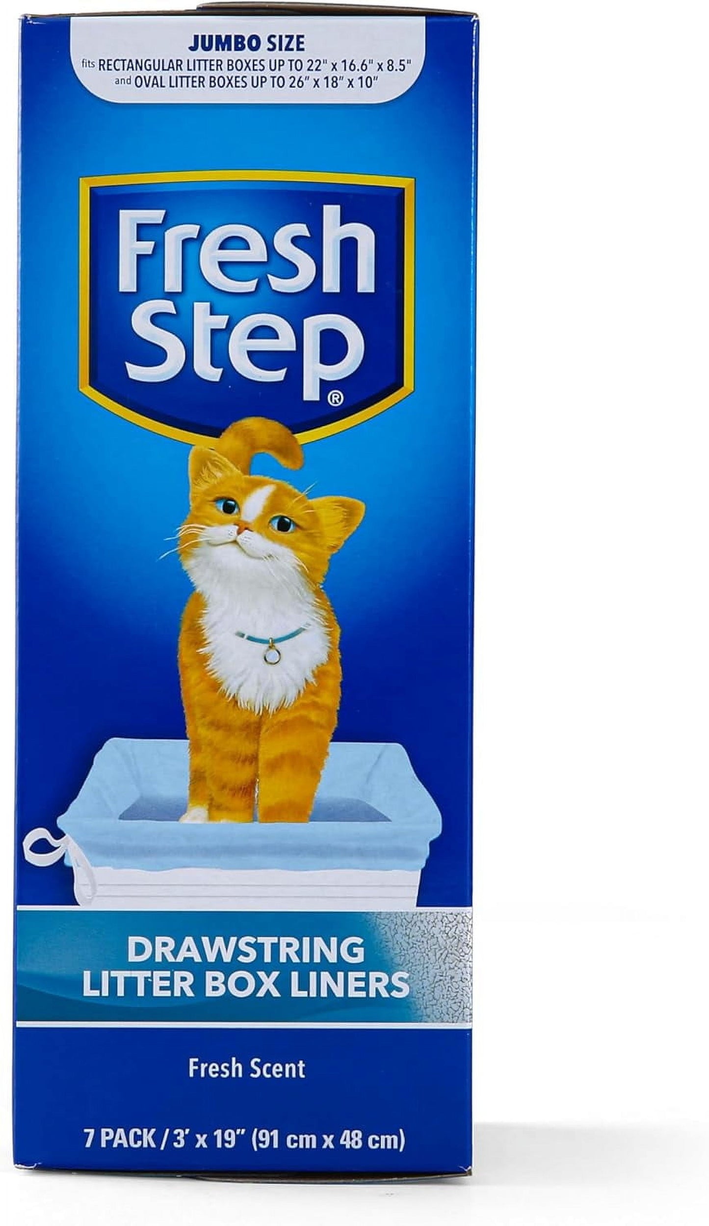 Heavy-Duty Drawstring Litter Box Liners | 7-Pack Jumbo Size for Easy Cleanup